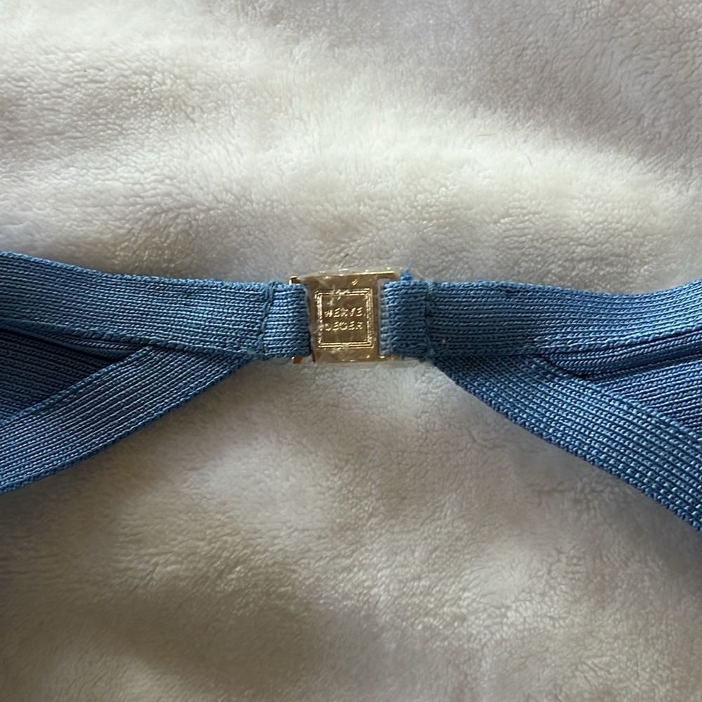HERVE LEGER BLUE MIDI DRESS - Picture 7 of 8